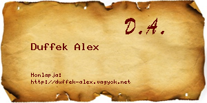 Duffek Alex névjegykártya